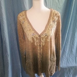 Miss Me womens large ombre cardigan. NWT!